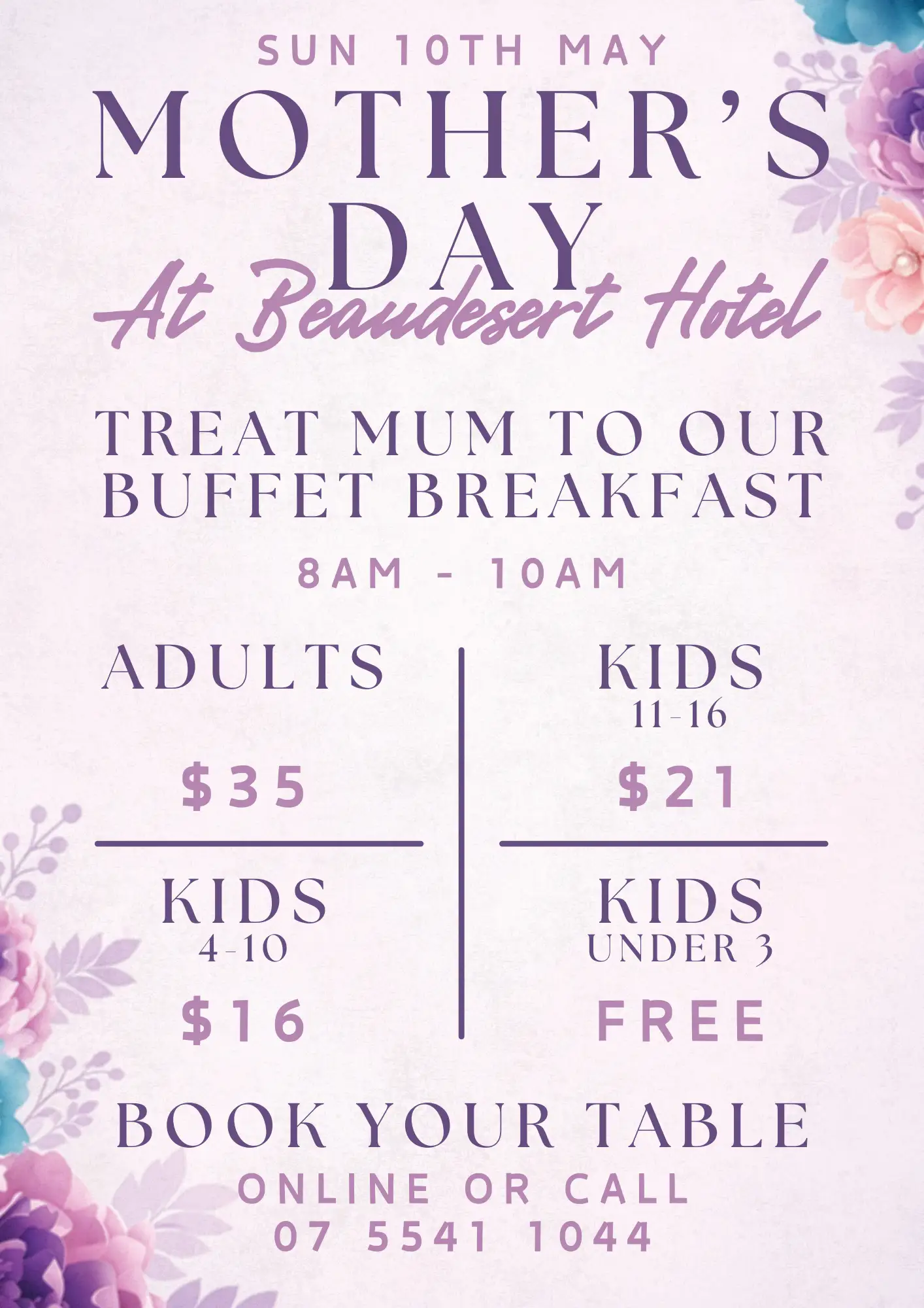 Mother’s Day Celebration – Breakfast Buffet